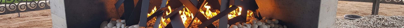 Styling Your Outdoor Fire Feature: Eric Tolbert Designed Abstract 2-Sided Flat Bars at Needle Rock Patio Dining