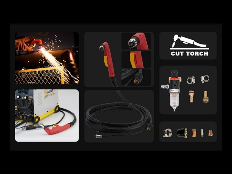 SSIMDER Aluminum MIG Welder Pulse MIG/MAG/HF TIG/Stick/Pilot ARC Plasma Cutter 200A Welding Machine SD4050Pro 10 in 1 Welder Cut