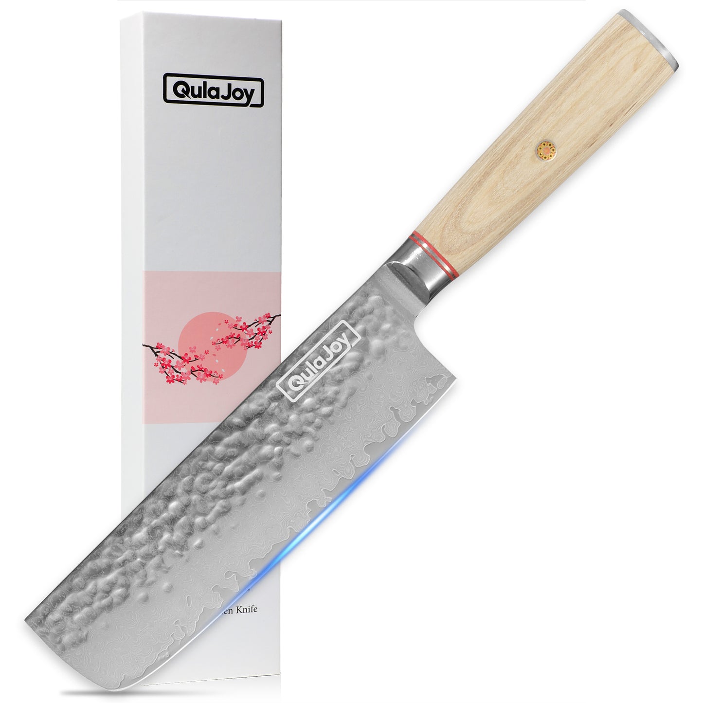 Qulajoy Nakiri Knife 6.9 Inch, Professional 67-Layers Damascus Japanese Chef Knife, with Ergonomic Wood Handle - Phoenix Fire Art Store