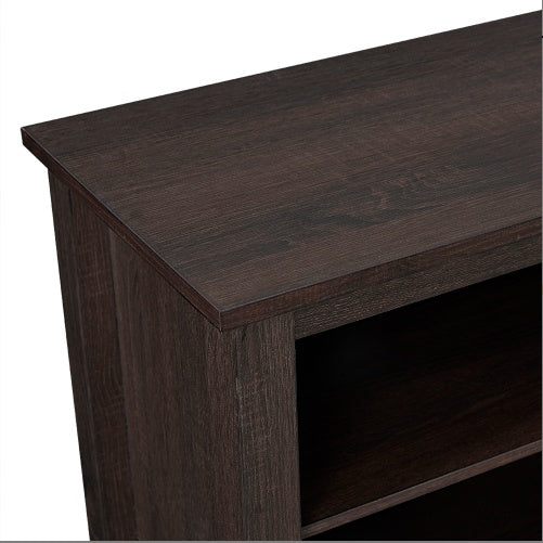 Modern Transitional Wood Fireplace TV Stand For TVs With 2 Shelves