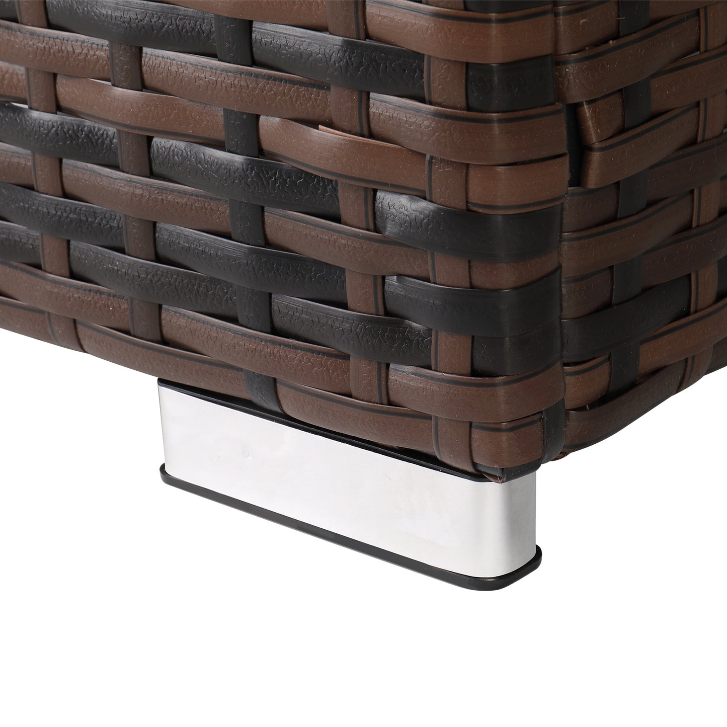 Gas Cylinder Storage, Brown Gradient, Braided Rattan Edging Table, 39.5x39.5x56.5cm