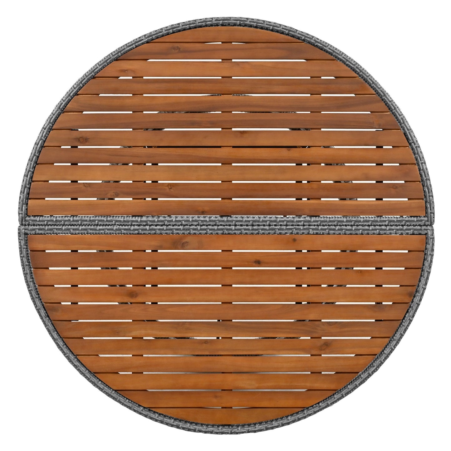 Patio 5-Piece Round Rattan Sectional All-Weather Sofa Set W/ Liftable Table
