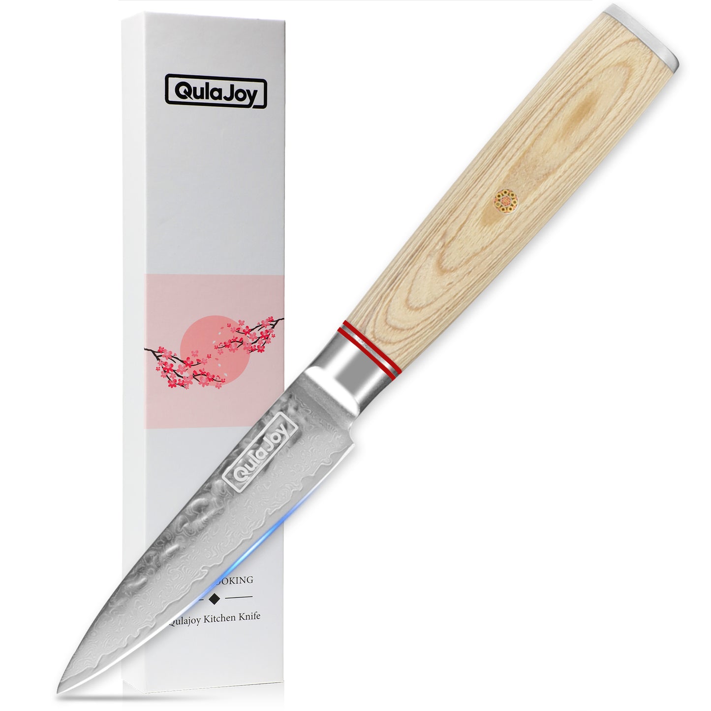 Qulajoy Nakiri Knife 6.9 Inch, Professional 67-Layers Damascus Japanese Chef Knife, with Ergonomic Wood Handle - Phoenix Fire Art Store