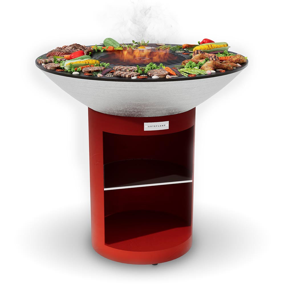Arteflame Classic 40″ — Storage Base Flat-Top Grill & Fire Bowl (CORTEN Steel) - Phoenix Fire Art Store