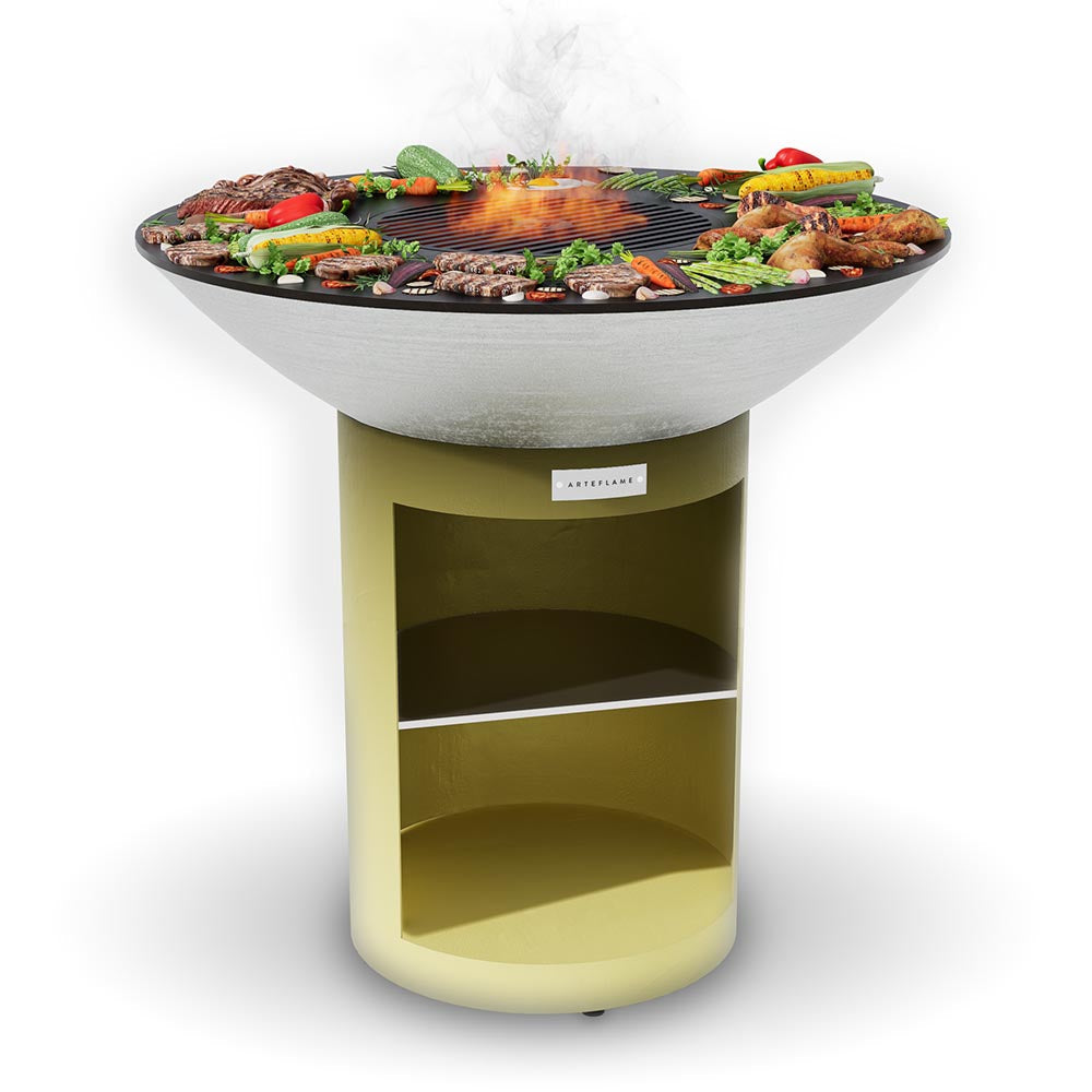 Arteflame Classic 40″ — Storage Base Flat-Top Grill & Fire Bowl (CORTEN Steel) - Phoenix Fire Art Store