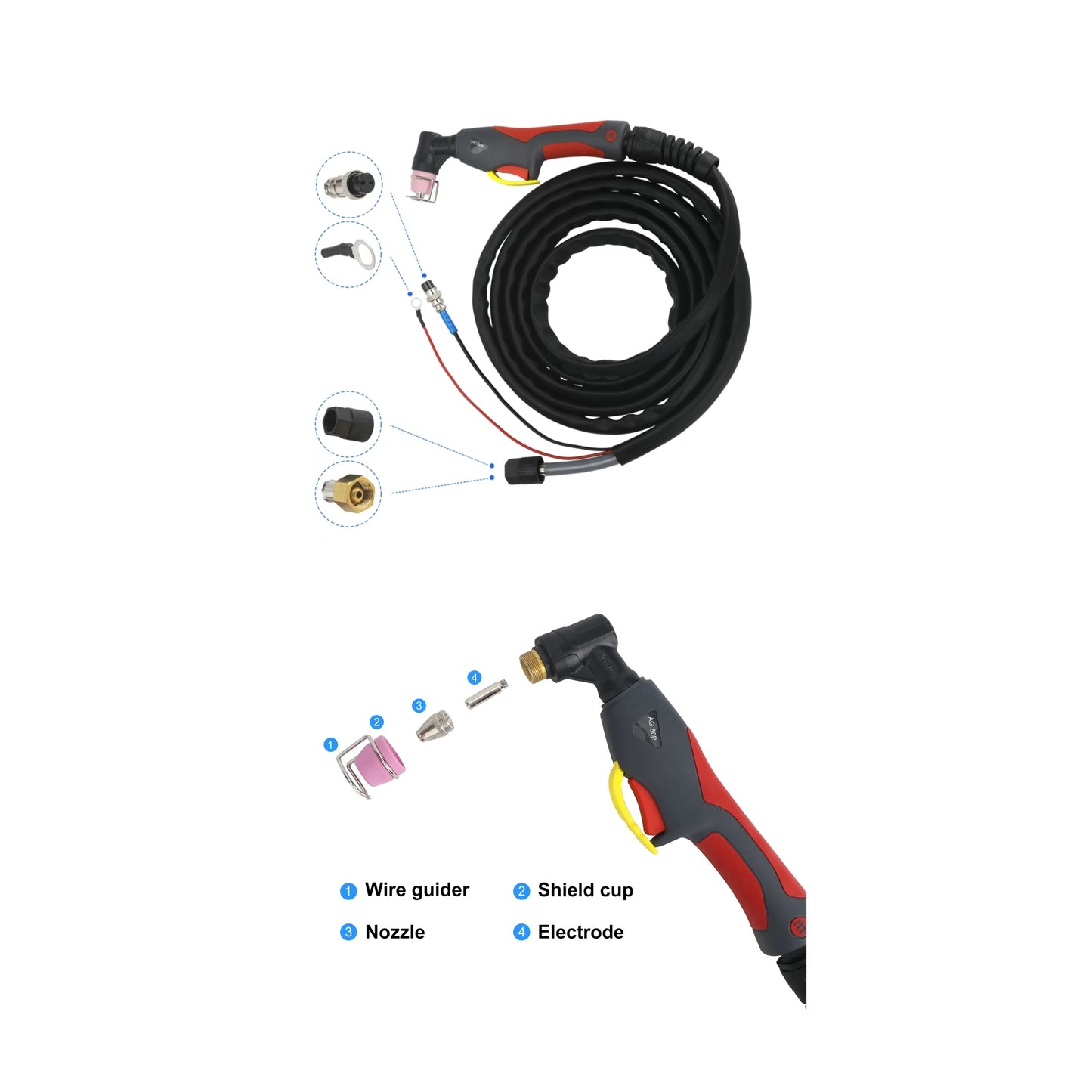 iYeah Plasma Cutter CUT55P HF Pilot Arc 110V/220V 55A With AG60P Torch MAX Cutting 20mm