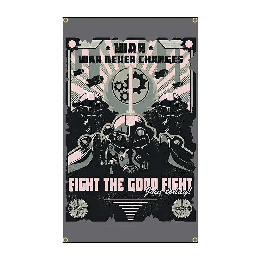Fallout Flag Banner 3x5ft - Vault-Tec Poster Design for Gaming Room Decor