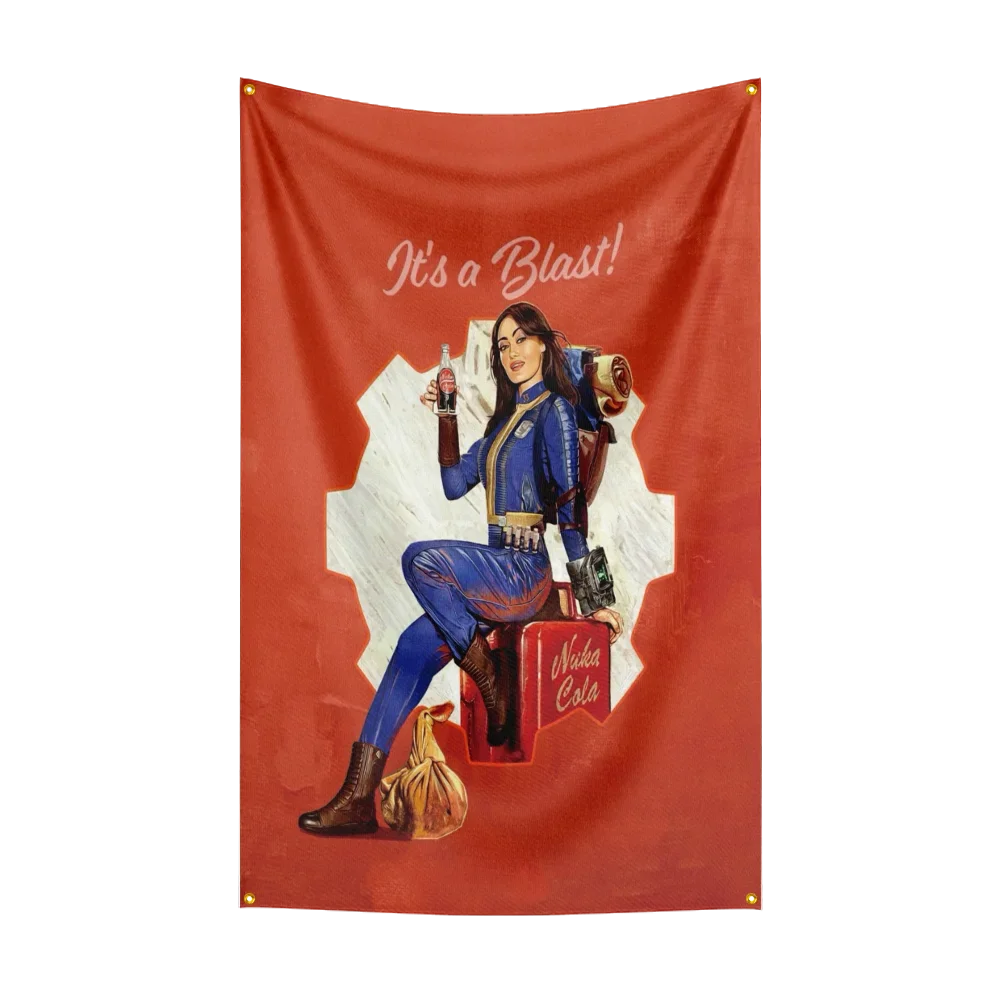 Fallout Flag 3x5ft - Vault-Tec Banner with Brass Grommets for Indoor/Outdoor Display
