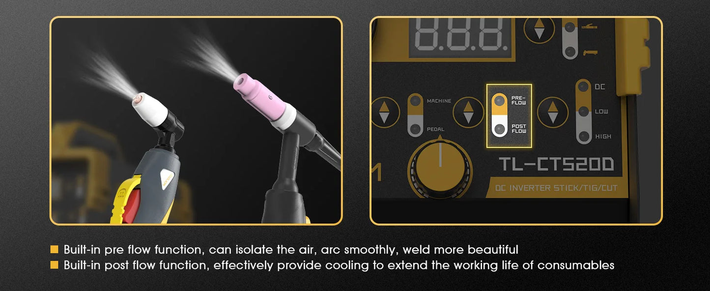 TOOLIOM 3 in 1 Cut/TIG/MMA Welder 50A Air Plasma Cutter 200A TIG and 200A Stick Welder Portable Welding Machine Dual Voltage