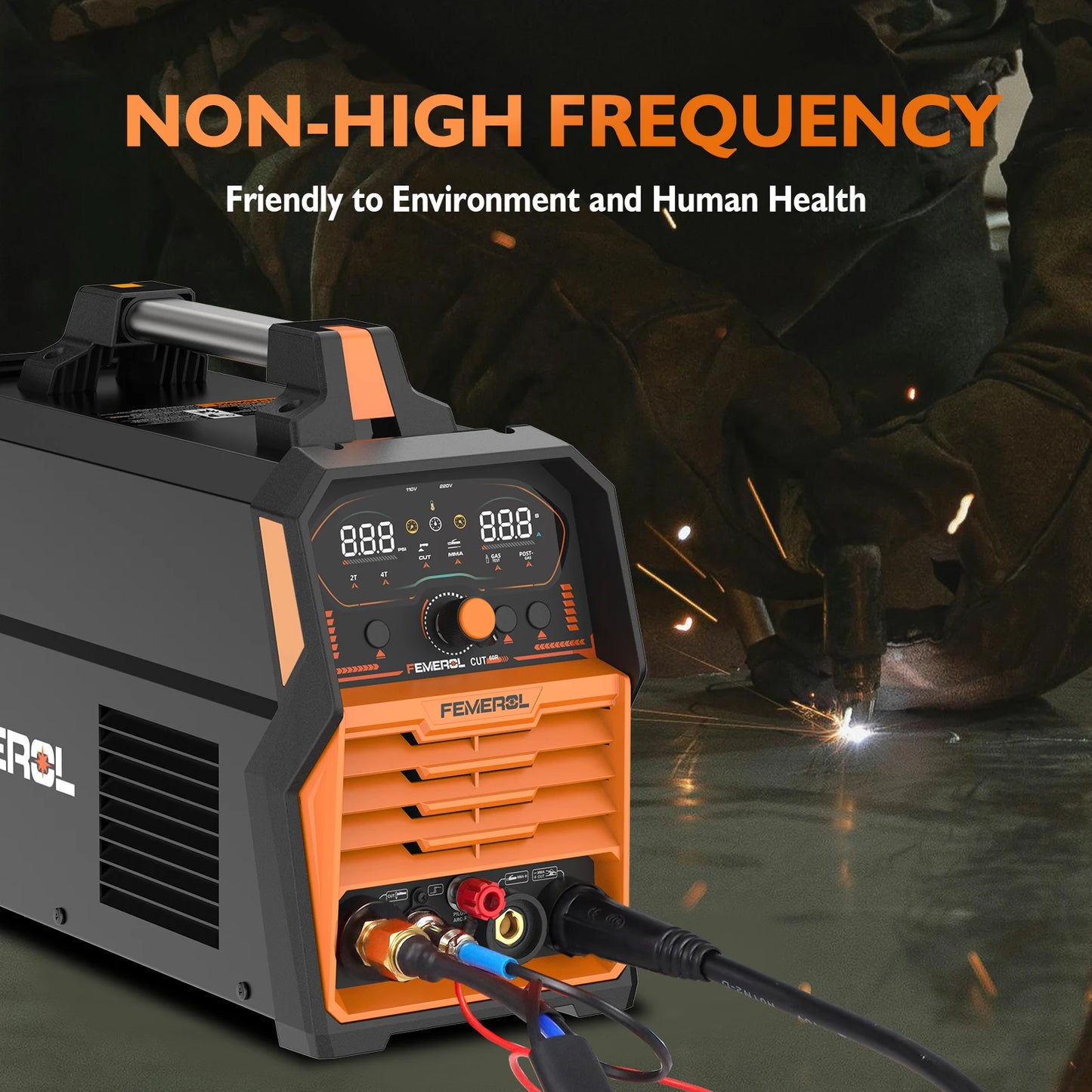 FEMEROL 2-in-1 Plasma Cutter 60A & Stick Welder 200A - 110/220V Dual Voltage IGBT Machine