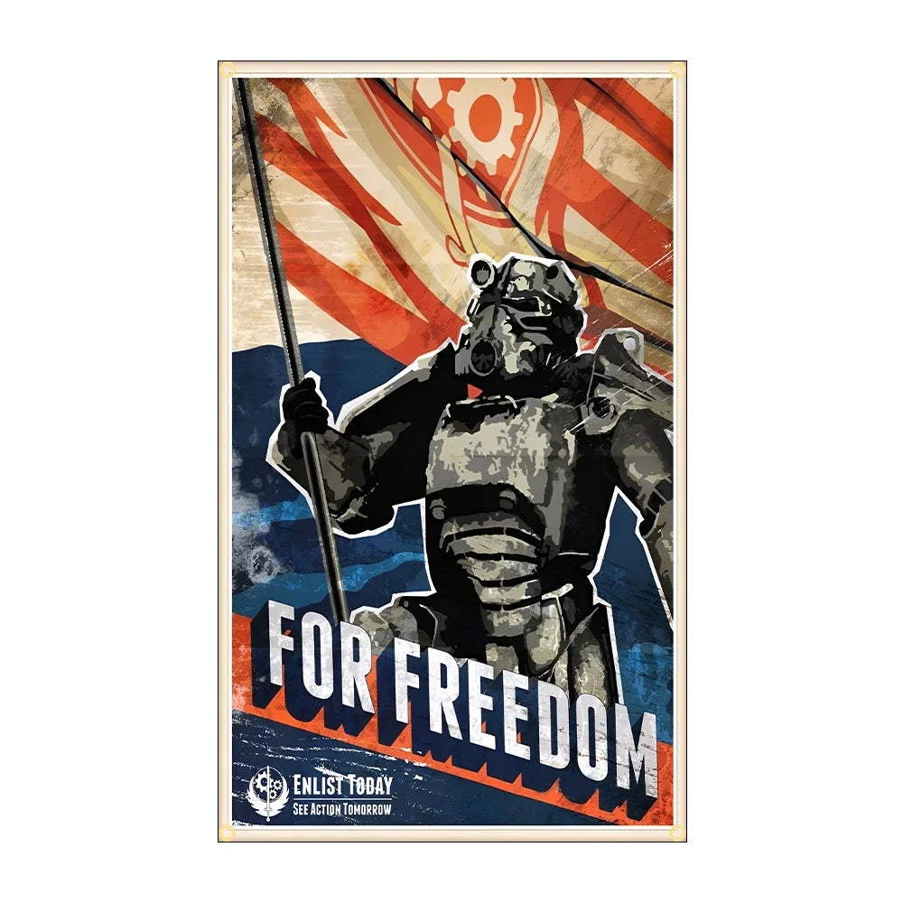 Fallout Flag Banner 3x5ft - Vault-Tec Poster Design for Gaming Room Decor