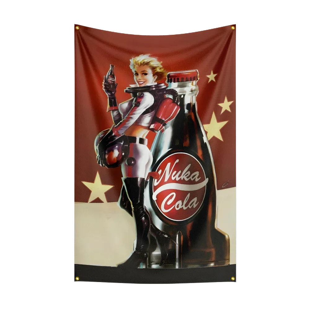 Fallout Flag 3x5ft - Vault-Tec Banner with Brass Grommets for Indoor/Outdoor Display