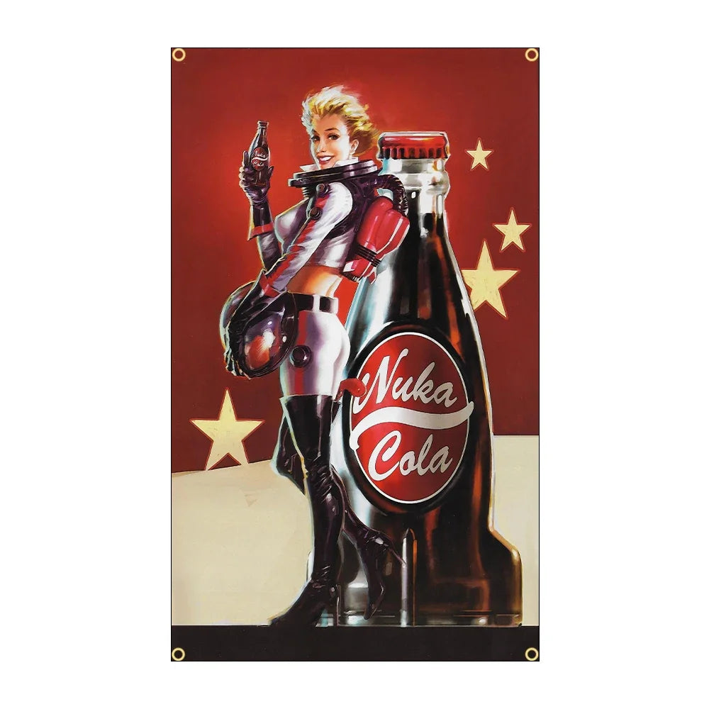 Fallout Flag Banner 3x5ft - Vault-Tec Poster Design for Gaming Room Decor