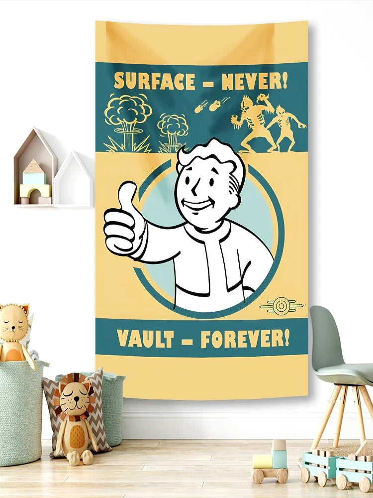 Fallout Flag Banner 3x5ft - Vault-Tec Poster Design for Gaming Room Decor