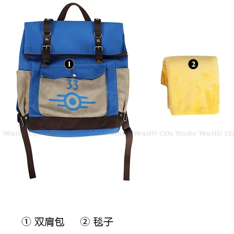 Fallout Lucy Vault 33 Cosplay Backpack with Blanket - Survivor Costume Accessory