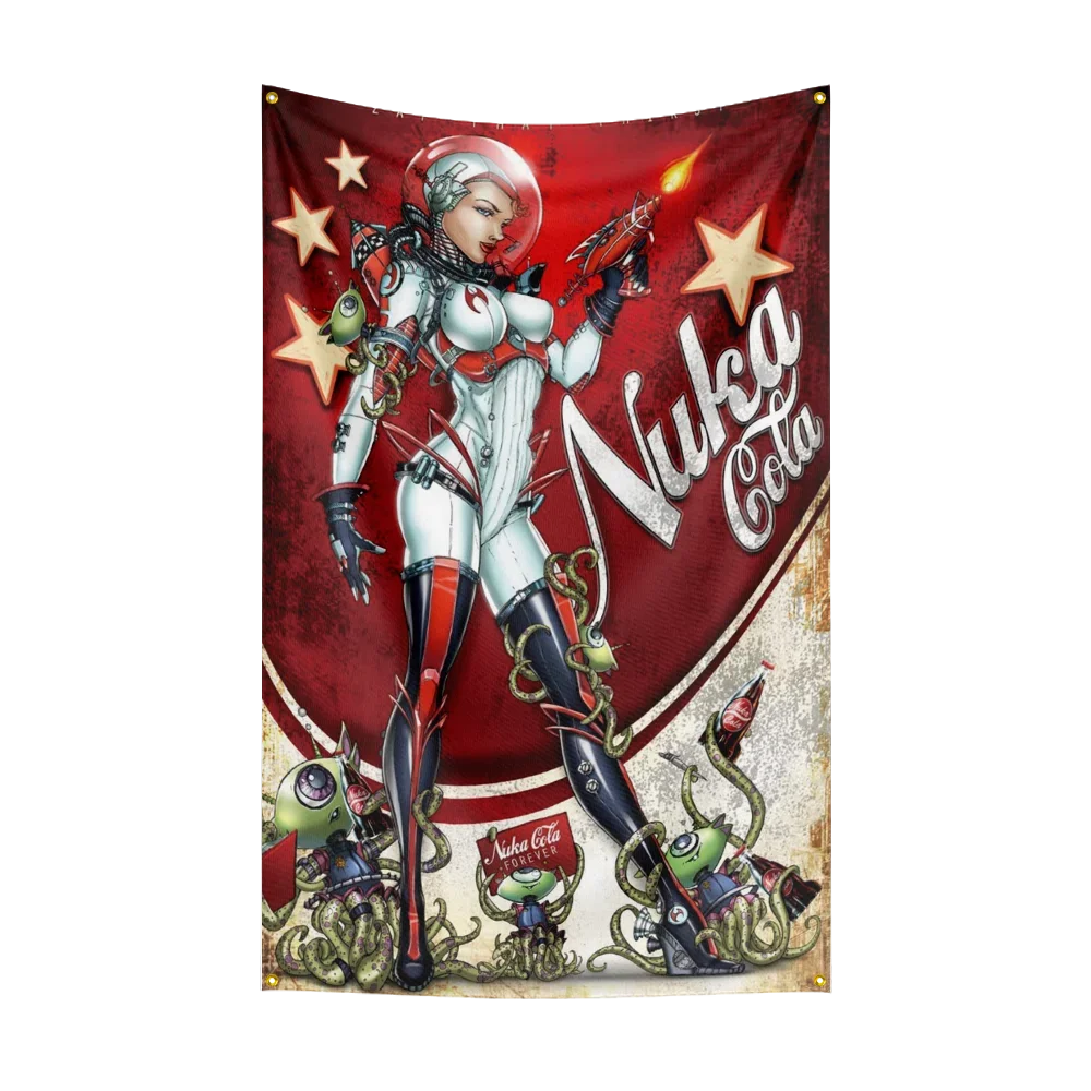 Fallout Flag 3x5ft - Vault-Tec Banner with Brass Grommets for Indoor/Outdoor Display