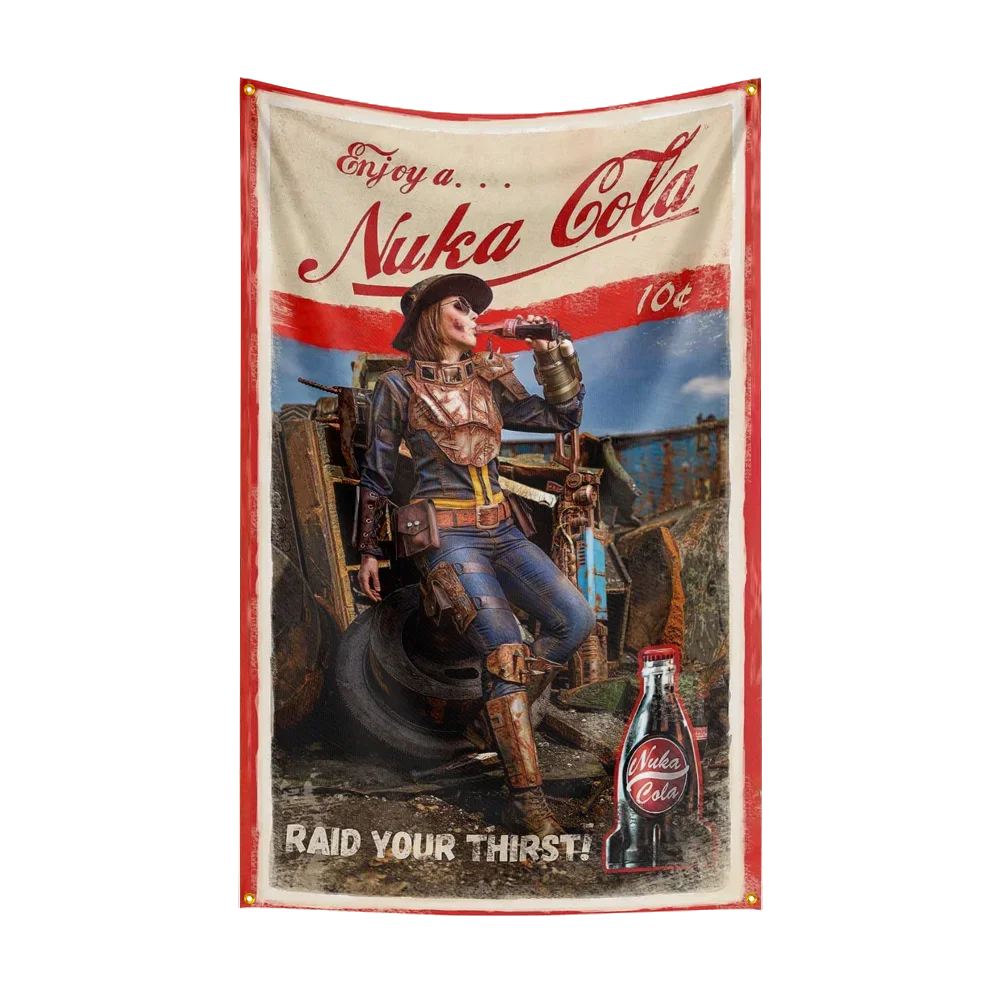 Fallout Flag 3x5ft - Vault-Tec Banner with Brass Grommets for Indoor/Outdoor Display
