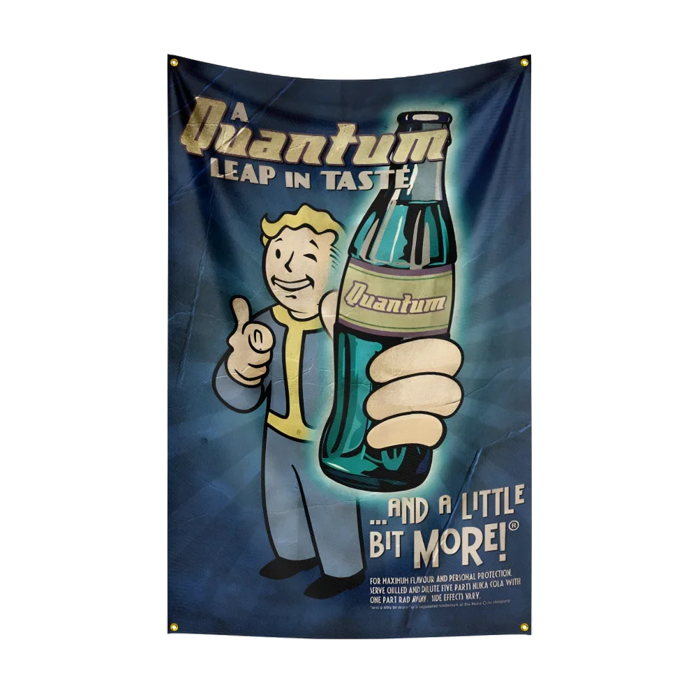 Fallout Flag 3x5ft - Vault-Tec Banner with Brass Grommets for Indoor/Outdoor Display