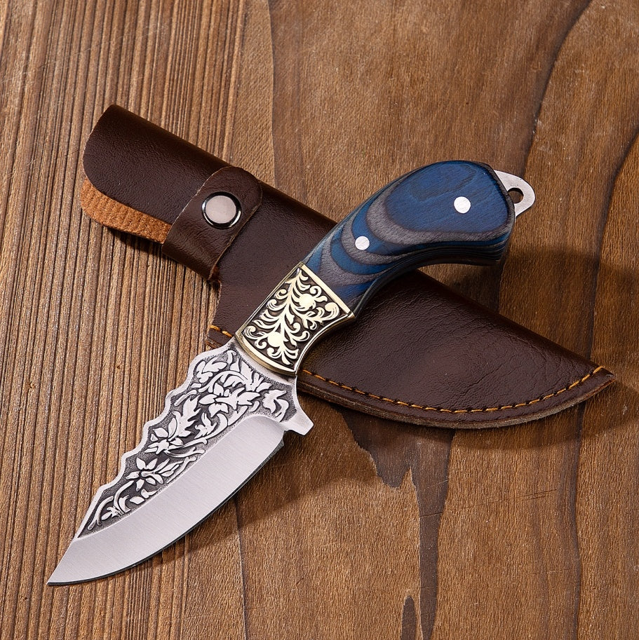 Blue Carved Fruit Knife - Phoenix Fire Art Store