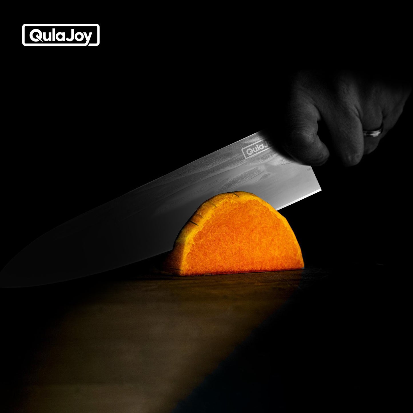 Qulajoy 8 Inch - Hand Forged Swedish Sandvik Steel Gyuto Chef Knife - Classic Octagonal Handle - Phoenix Fire Art Store