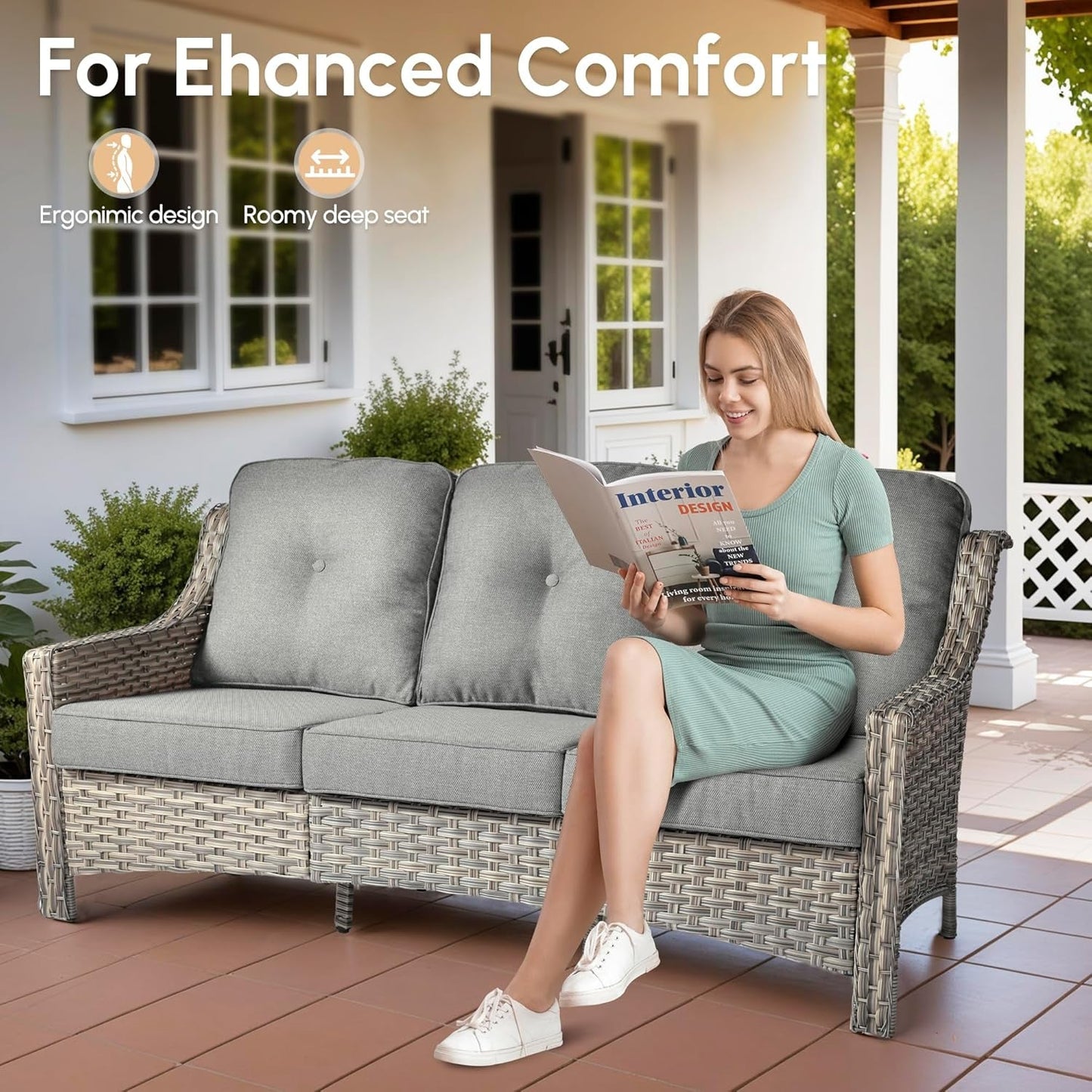 Outdoor Patio Furniture Set with Fire Pit and Ottomans-3