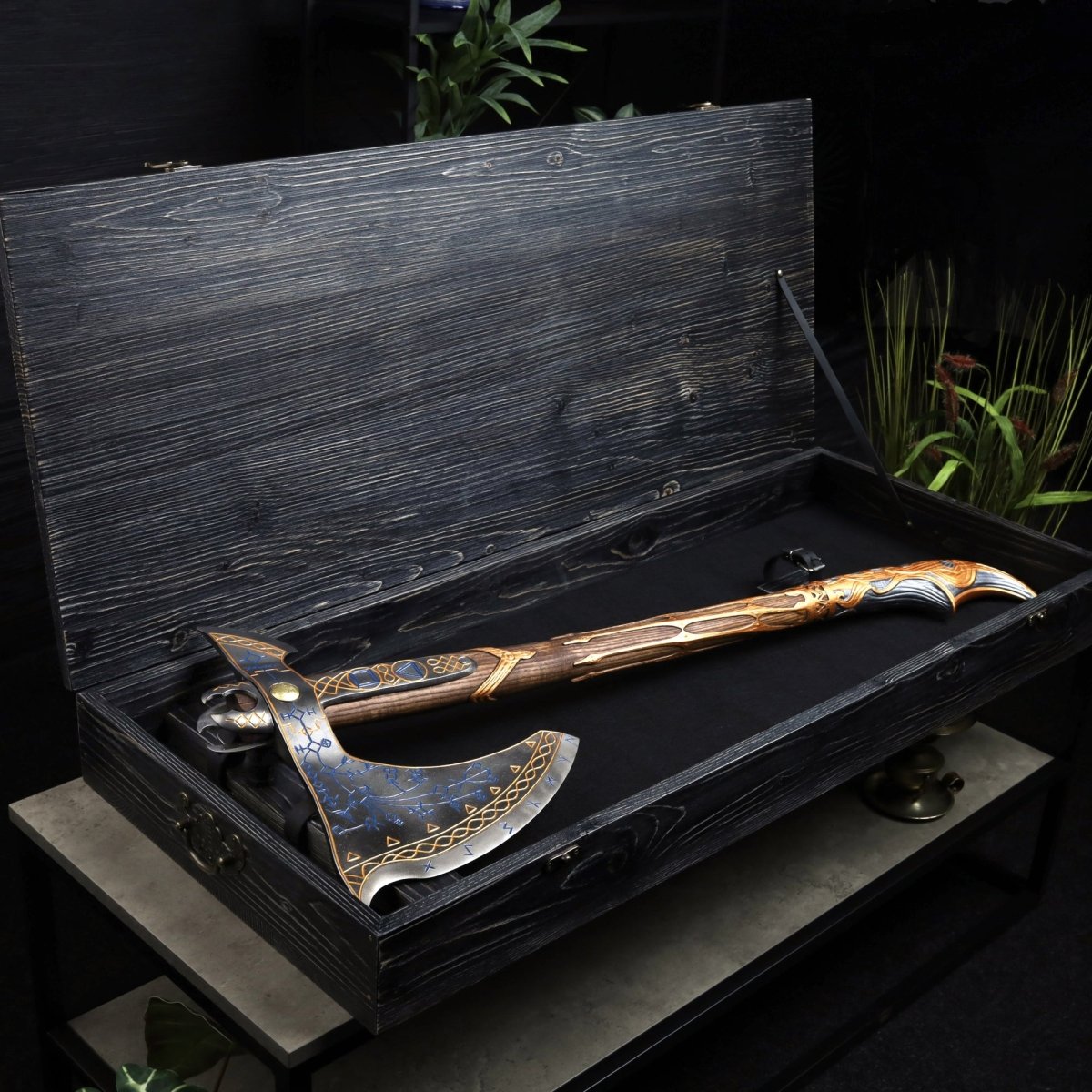 Hand-forged Gold Leviathan axe
