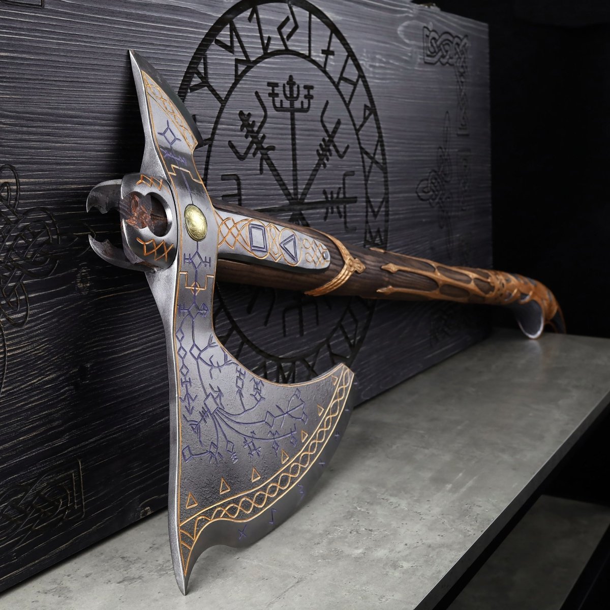 Hand-forged Gold Leviathan axe