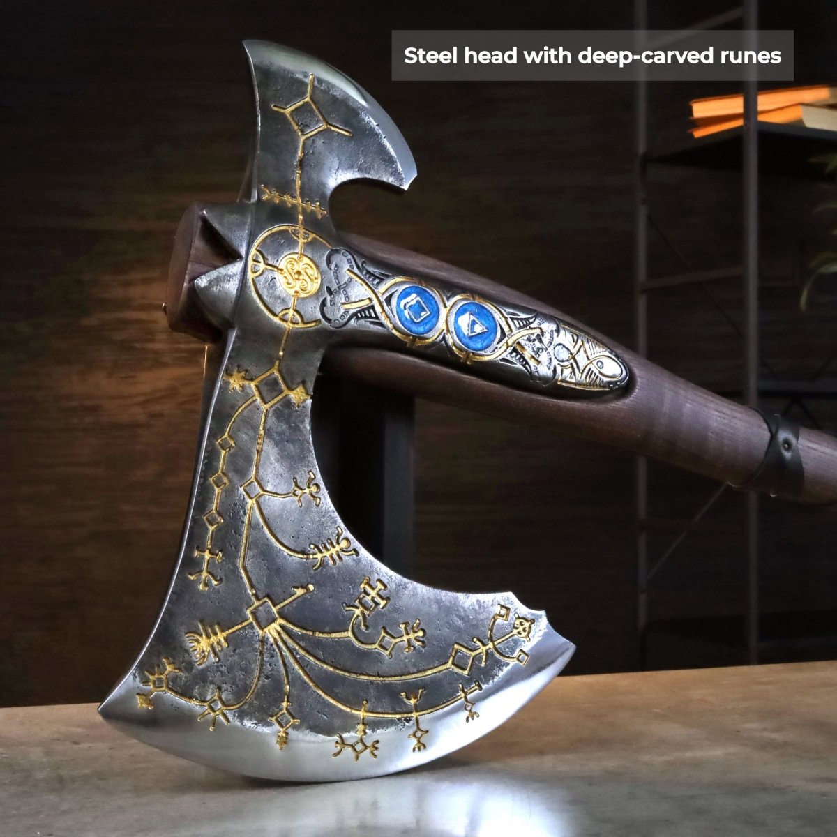 Hand-forged Leviathan axe with leather wrap
