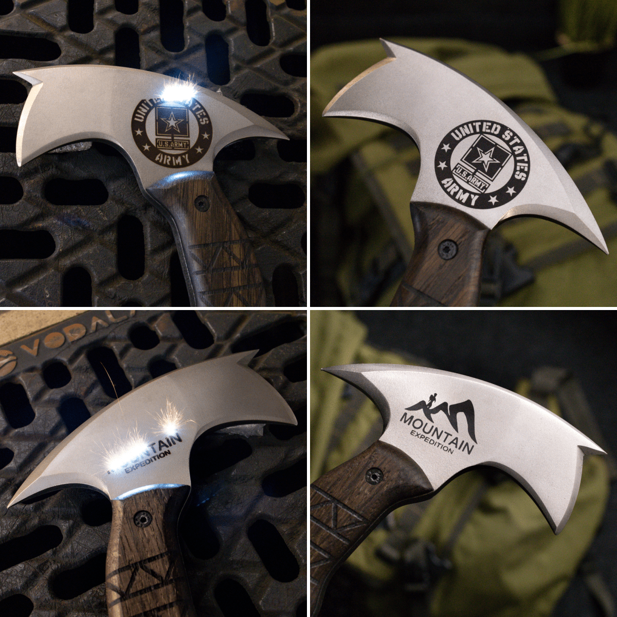 Handmade tomahawk "Dakuri" with tribal engraving