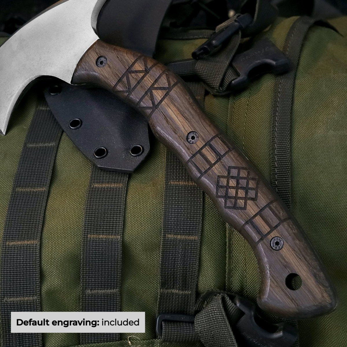 Handmade tomahawk "Dakuri" with tribal engraving