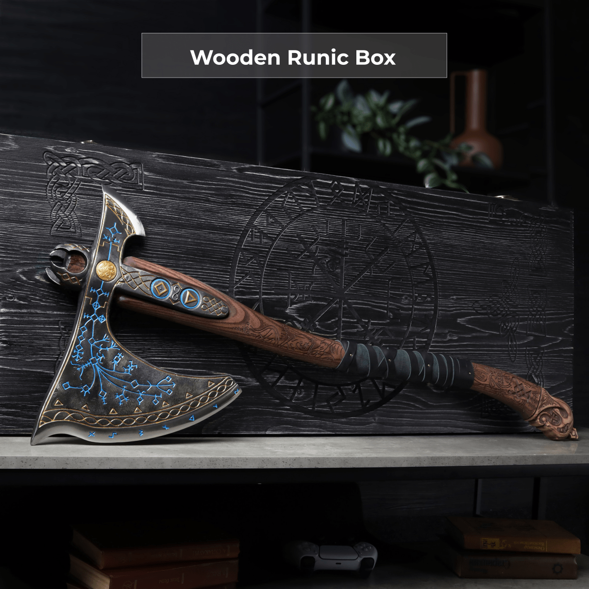 Leviathan Kratos axe with carved handle 35.8"