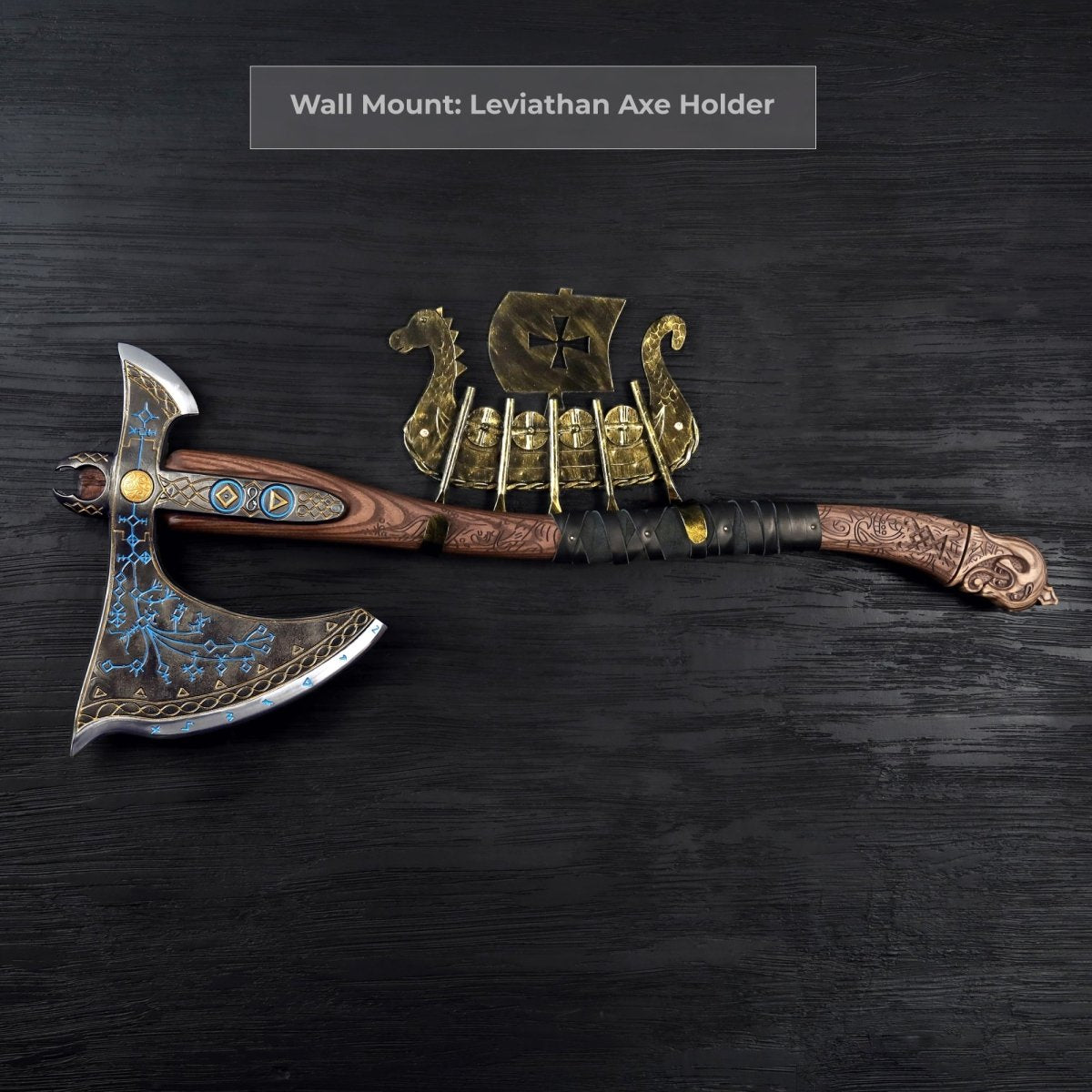 Leviathan Kratos axe with carved handle 35.8"