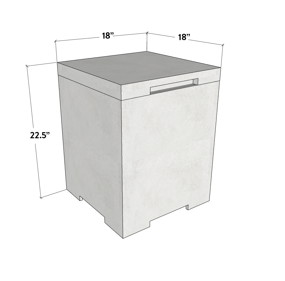 Concrete Propane Tank Enclosure - Square - Phoenix Fire Art Store
