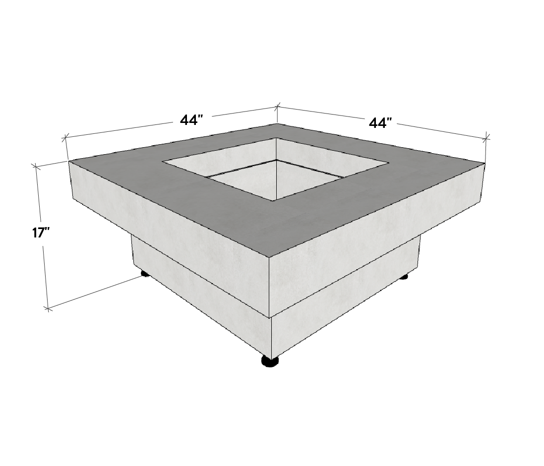 Platz - Square Concrete Fire Pit Table - Phoenix Fire Art Store