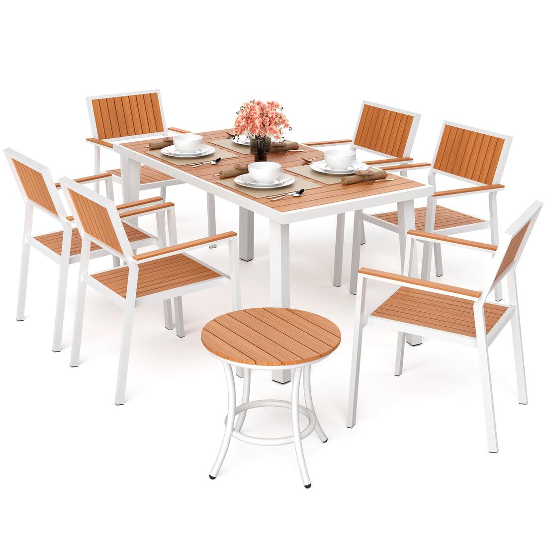 Pamapic 8-Piece Aluminum Outdoor Dining Set - Weather-Resistant Patio Furniture