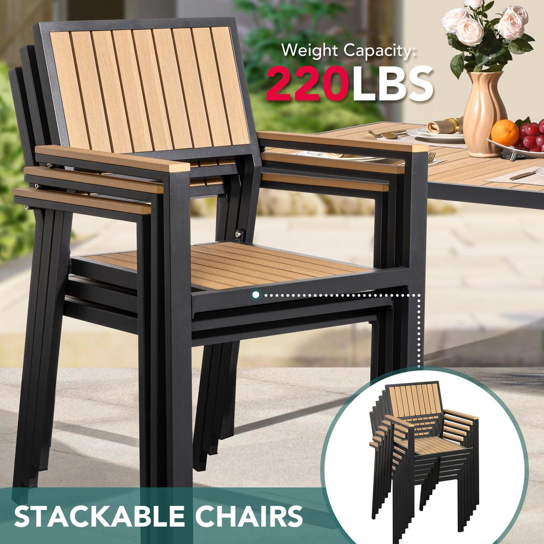 Pamapic 8-Piece Aluminum Outdoor Dining Set - Weather-Resistant Patio Furniture