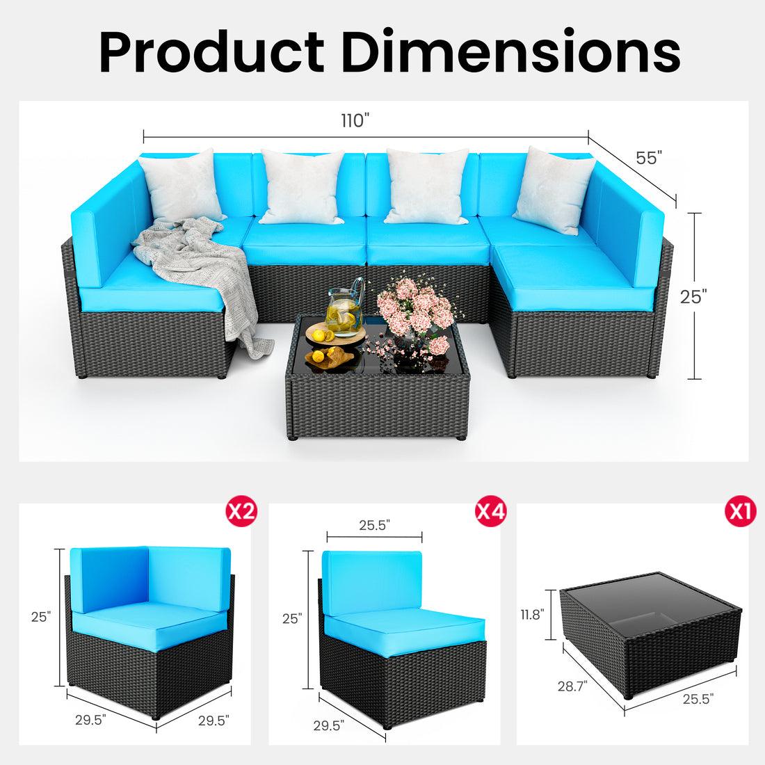 Pamapic Outdoor Sectional Couch Set with Fire Pit Table