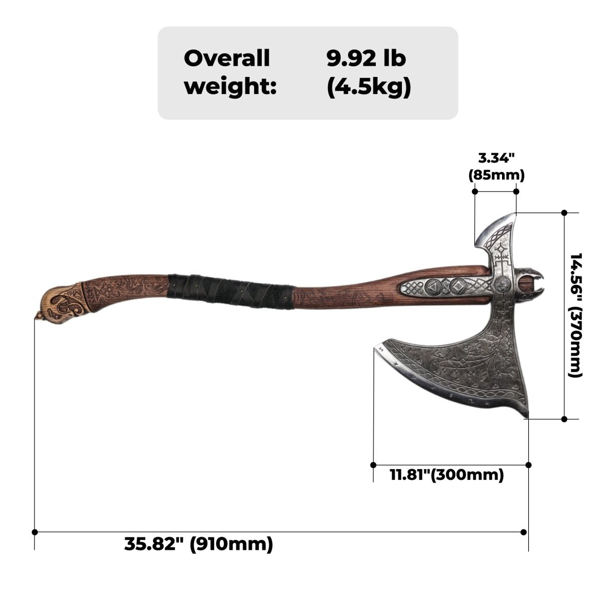 Real Leviathan axe with Glow-in-the-Dar Runes