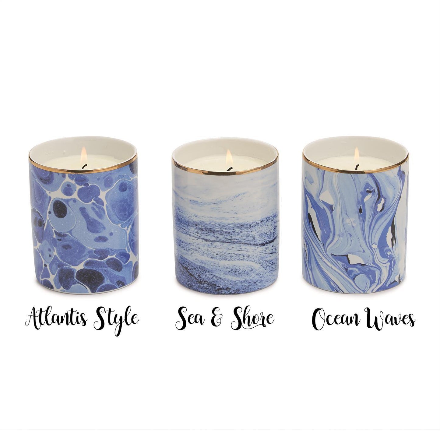 Mediterranean Blue Candles - Luxury Soy Wax in Porcelain Gift Box
