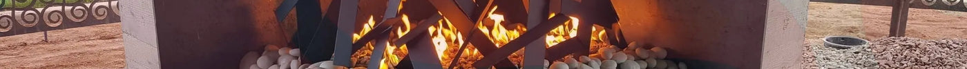 Styling Your Outdoor Fire Feature: Transform Your Space | Two-Sided Abstract Flat Bar for LP Fire Art at Needle Rock by Eric Tolbert