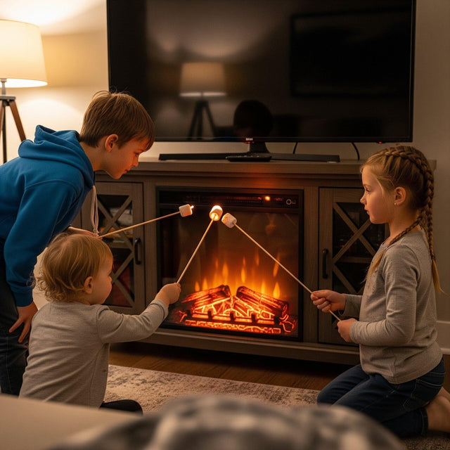 Electric Fireplace TV Stand: Binge & Warmth Combined