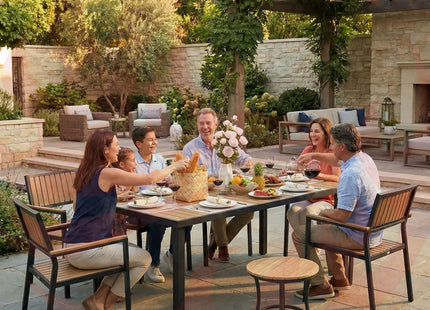 Pamapic Aluminum and Plastic-Wood Outdoor Dining Table Set Pamapic