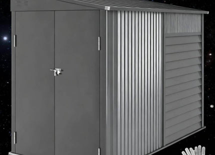 [05X09FT] Alora Heavy-Duty Outdoor Galvanized Steel Storage Shed With Lockable Doors (SAK80637) SAKSBY WHOLESALE