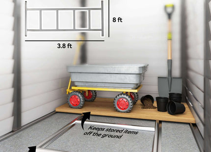[05X09FT] Alora Heavy-Duty Outdoor Galvanized Steel Storage Shed With Lockable Doors (SAK80637) SAKSBY WHOLESALE