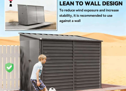 [05X09FT] Alora Heavy-Duty Outdoor Galvanized Steel Storage Shed With Lockable Doors (SAK80637) SAKSBY WHOLESALE