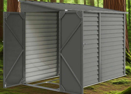 [05X09FT] Alora Heavy-Duty Outdoor Galvanized Steel Storage Shed With Lockable Doors (SAK80637) SAKSBY WHOLESALE
