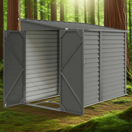 [05X09FT] Alora Heavy-Duty Outdoor Galvanized Steel Storage Shed With Lockable Doors (SAK80637) SAKSBY WHOLESALE