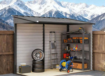 [05X09FT] Alora Heavy-Duty Outdoor Galvanized Steel Storage Shed With Lockable Doors (SAK80637) SAKSBY WHOLESALE