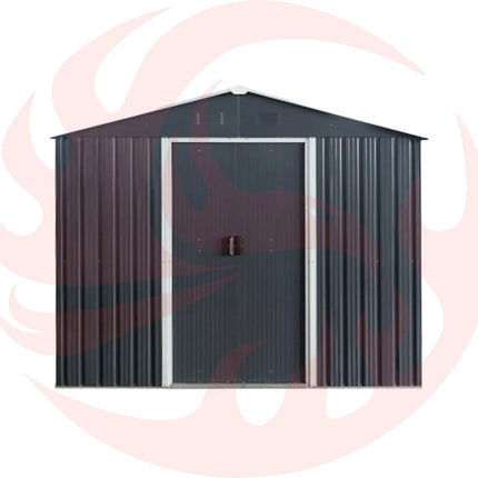 [06X08FT] Alora Premium Outdoor Metal Storage Shed With Metal Floor Frame (SAK95204) - Phoenix Fire Art Store
