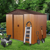 [06X08FT] Alora Premium Outdoor Metal Storage Shed With Metal Floor Frame (SAK95204)